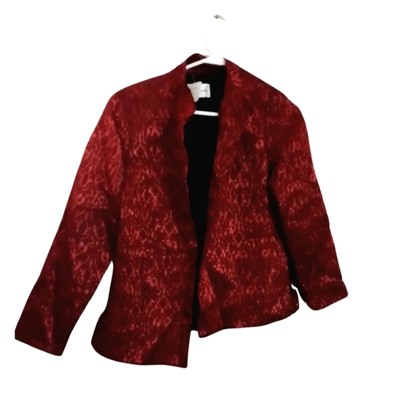 DRAPERS & DAMONS Petites WOMENS SIZE SMALL RED BLAZER JACKET - Picture 3 of 4